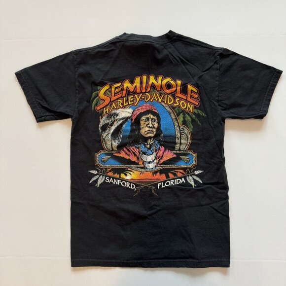 Vintage Y2K Harley Davidson 2005 Seminole Sanford Florida Black Size Small Tee - Picture 4 of 6